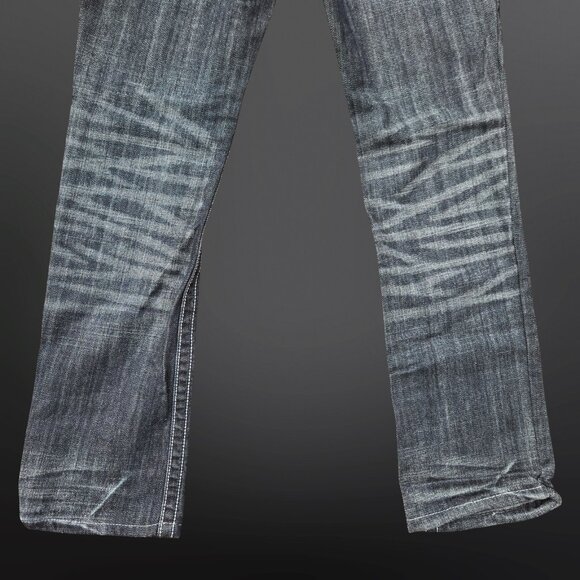 Y2K Harley Davidson Straight Leg Jeans Size 0 Black Embroidered Pockets Low Rise - Picture 6 of 13